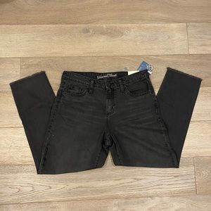 High rise straight leg denim jeans
